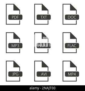 Set of objects on the theme of file Stock Vector