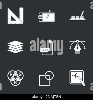 Vector illustration on technology and computer drawing tools on a computer. Stock Vector