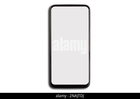generic smartphone with blank screen isolated on white background Stock Photo