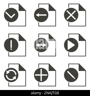 Set of objects on the theme of file Stock Vector