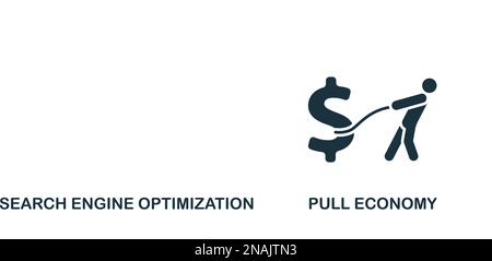Pull economy icon. Monochrome simple sign from digitalization collection. Pull economy icon for logo, templates, web design and infographics Stock Vector