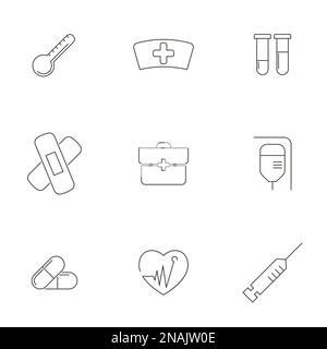 Set of objects on the theme of medicine Stock Vector