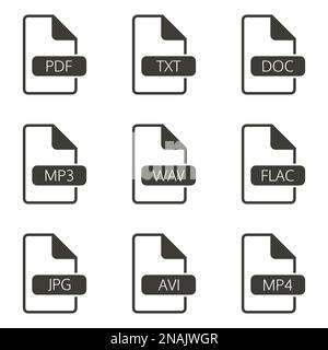 Set of objects on the theme of file Stock Vector