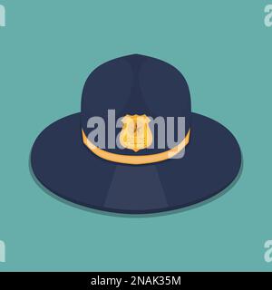 Police hat icon in a flat design. Vector illustration Stock Vector