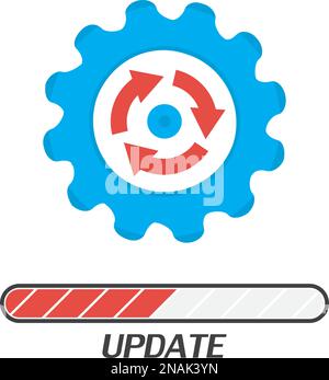 Modern flat editable line design vector illustration, concept of update application progress icon, for graphic and web design Stock Vector