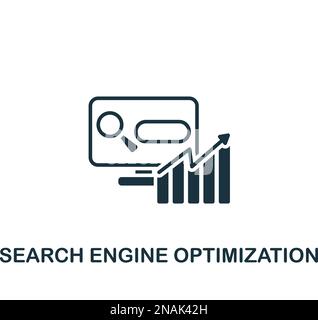 Search engine optimization icon. Monochrome simple sign from digitalization collection. Search engine optimization icon for logo, templates, web desig Stock Vector