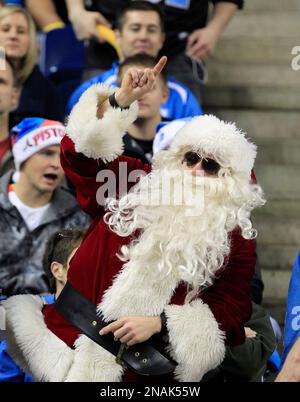 Detroit Lions fan dressed as Santa before an NFL football game against the  San Diego Chargers in Detroit, Saturday, Dec. 24, 2011. (AP Photo/Rick  Osentoski Stock Photo - Alamy