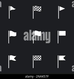Icons for theme flag. Black background Stock Vector