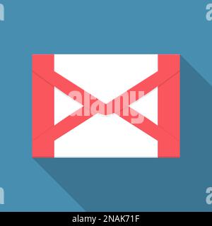 Mail icon in a flat design with long shadow. Vector illustration Stock Vector