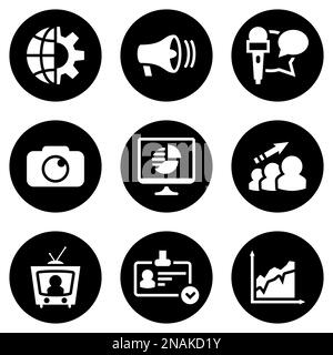 Set of simple icons on a theme Advertising, marketing, business, internet , vector, set. White background Stock Vector
