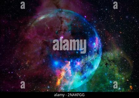 Nebula, cluster of stars in deep space. Science fiction art. Elements of this image furnished by NASA Stock Photo