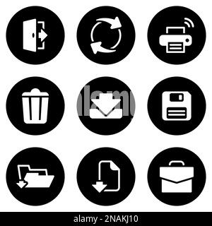 Set of simple icons on a theme Save, vector, design, collection, flat, sign, symbol,element, object, illustration, isolated. White background Stock Vector