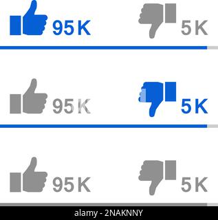 Graph like rating. Thumb up and thumb down. Stock Vector