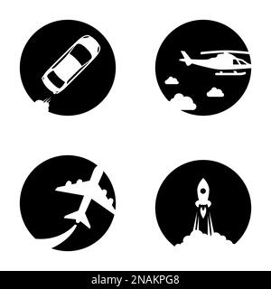 Set of icons on a theme Transport Stock Vector