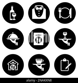 Set of simple icons on a theme Restaurant, vector, design, collection, flat, sign, symbol,element, object, illustration, isolated. White background Stock Vector