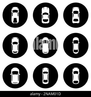White icons isolated against a black background, on a theme race Stock Vector