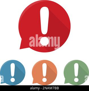 Exclamation mark icon. Attention sign icon. Hazard warning symbol. Vector illustration. Stock Vector