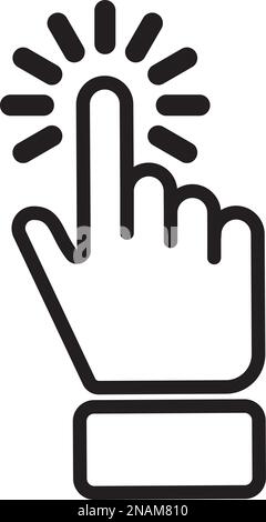 Clicking finger line icon, hand pointer. Vector illustration. Stock Vector