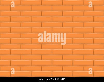 Seamless pattern with orange brick wall. Vector illustration Stock Vector