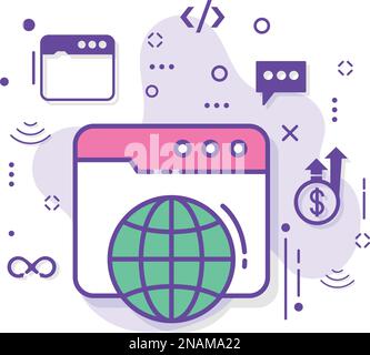 Webpage Viewer Software Sign, http translator stock illustration, Internet Web Browser Concept Vector Color Icon Design, Cloud computing and Internet Stock Vector