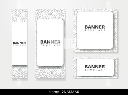 set of creative web banners of standard size. Vertical, horizontal and square template. vector illustration Stock Vector