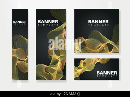 set of creative web banners of standard size. Vertical, horizontal and square template. vector illustration Stock Vector