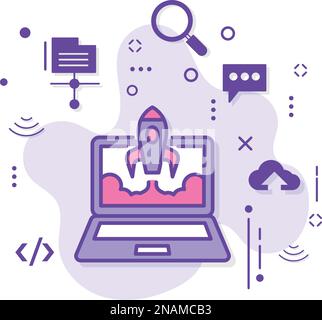 Burstable or Blazing Speed Server Concept, High Performance Machine Vector Icon Design, Cloud computing and Web hosting services Symbol, Technology Stock Vector