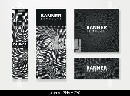 set of creative web banners of standard size. Vertical, horizontal and square template. vector illustration Stock Vector
