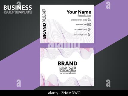 Business Card Template Design Abstract Modern Icon Color for Luxury Presentation of Simple Corporate Identity Concept Minimal Elegant Brand Set of Cre Stock Vector