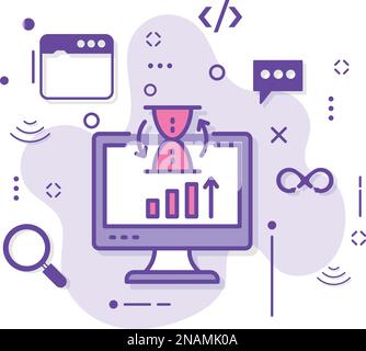 Control Panel Resource Usage Stats or insights stock illustration, Web site Traffic Statistics and Analytics Graph concept vector icon design, Cloud Stock Vector