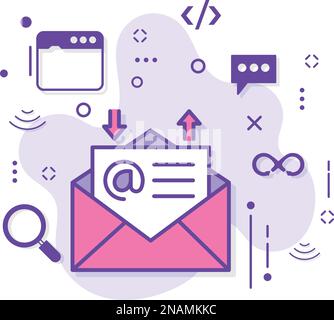inbox outbox sign, Catch All Email Concept, Email Exchange Stock illustration Send and receive message vector icon design Cloud computing and Internet Stock Vector