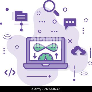 Unlimited Data Transfer Rate Concept, Endless Resources stock illustration, ISP Bandwidth Vector Icon Design, Cloud computing and Web Hosting services Stock Vector