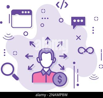 Paid Tech Support Sign, Potential Client Avatar Concept, Customer Sales Representative Vector Icon Design Cloud computing and Internet hosting service Stock Vector