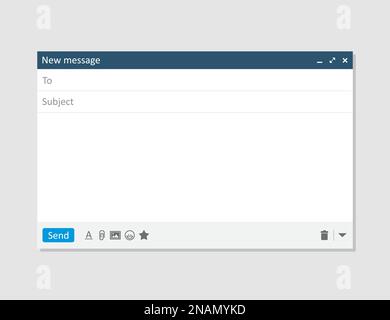 Email blank template internet mail frame interface for mail message Stock Vector