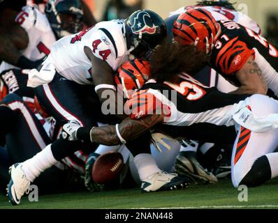 Cincinnati Bengals linebacker Rey Maualuga adjusts his hair during practice  at NFL football training camp on Wednesday, Aug. 10, 2011, in Georgetown,  Ky. (AP Photo/Al Behrman Stock Photo - Alamy