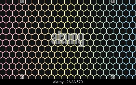 Dark Honeycomb Metallic Carbon Texture Background Stock Vector