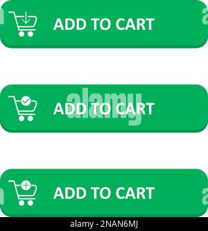 Set of add to cart button in a flat design Stock Vector