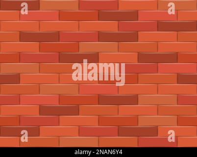 Brown brick wall background. Seamless pattern. Vector illustration Stock Vector