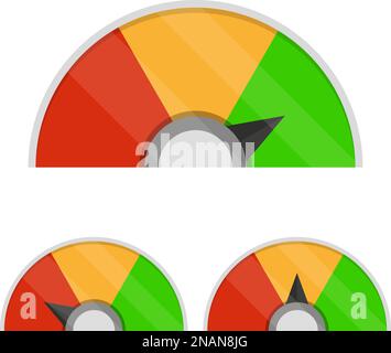 Set of customer satisfaction meter. Speedometer icons Stock Vector