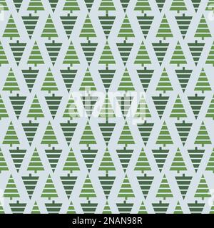 Seamless pattern of Christmas tree icon. Vector illustration. Stock Vector