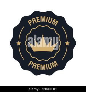 Premium quality vector label. Luxury black labels. Vector flat illustration Stock Vector