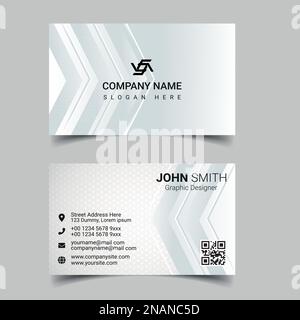 Professional business card design template for company or business. Two color simple but professional design. Compatible for business and personal use Stock Vector