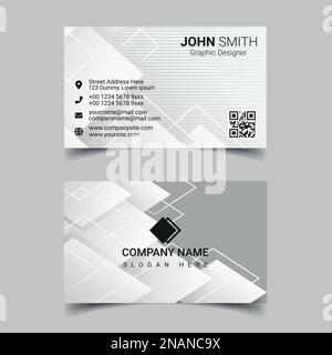 Professional business card design template for company or business. Two color simple but professional design. Compatible for business and personal use Stock Vector