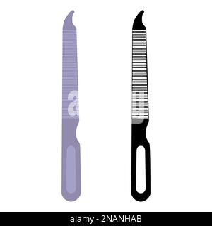 Metal nail file. Manicure and pedicure tool, vector illustration. Stock Vector