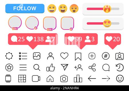 Big set of social media icons. Vector illustration Stock Vector Image ...