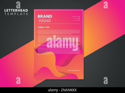 Abstract dynamic gradient graphic elements in modern style. Orange letterhead with flowing liquid shapes, amoeba forms. Stock Vector