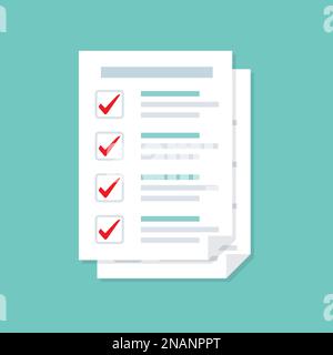 Stack approved document of paper sheets. Vector illustration Stock Vector