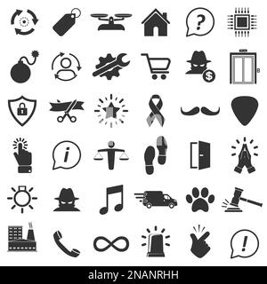 Set of miscellaneous icons in simple design. Vector illustration Stock Vector