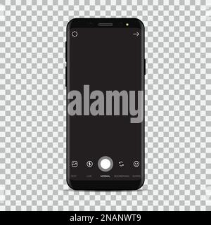 New smartphone with camera application. Vector illustration Stock Vector