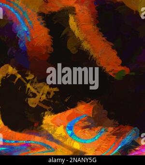 modern abstract watercolor painting illustration Stock Photo